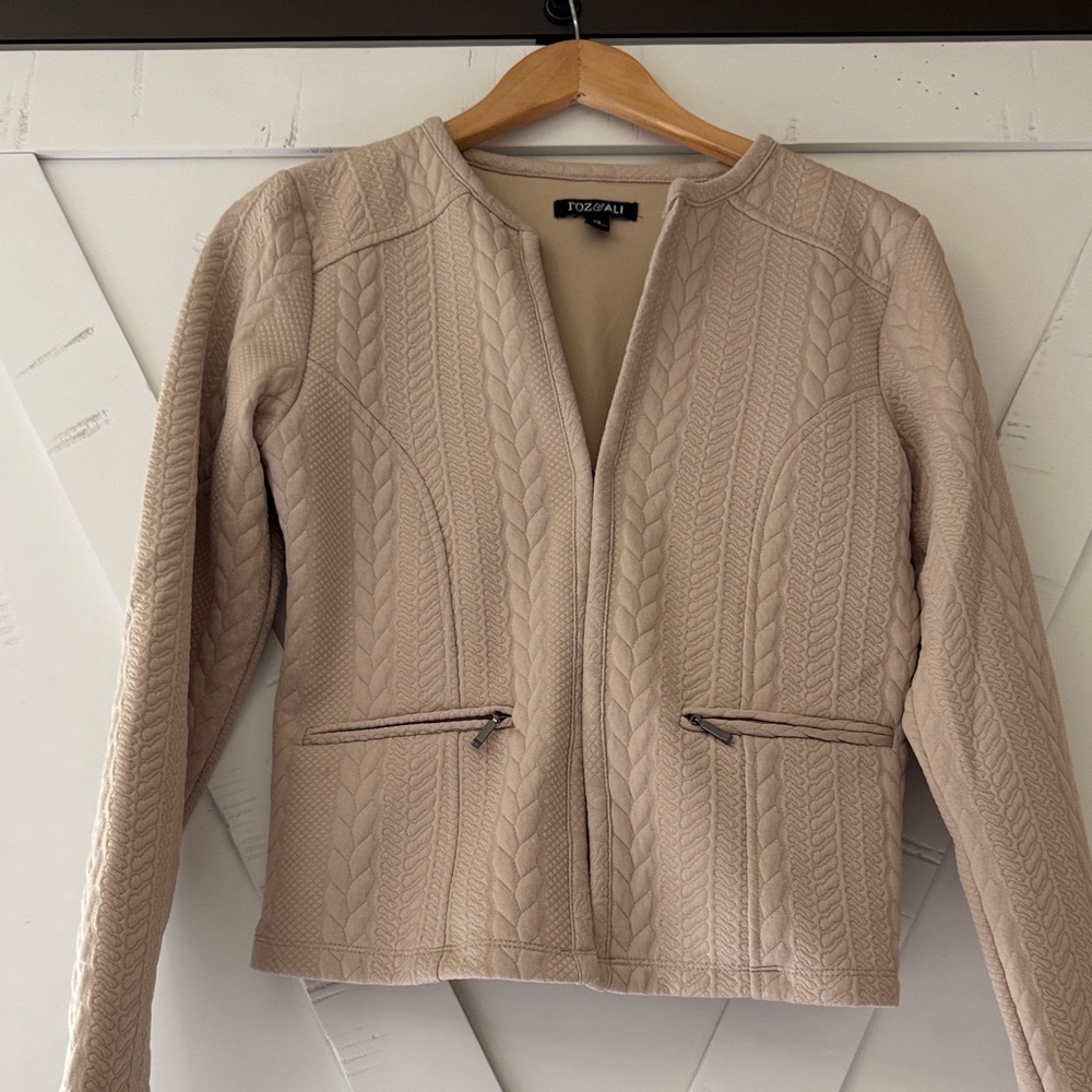 Roz & Ali Taupe Patterned Blazer
